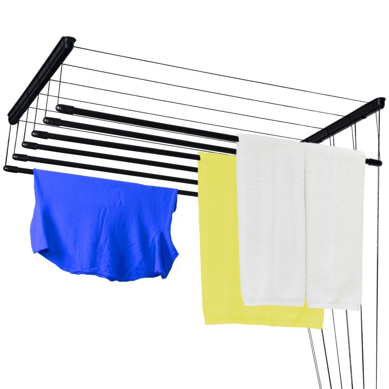 Suszarka sufitowa Rodeno 6 prętów 110 cm czarna 1 szt.