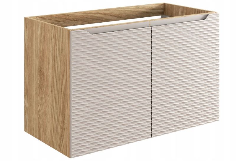 Szafka łazienkowa Furnidea 90 cm wisząca 2 drzwi beżowa front 3D Ocean 1 szt.