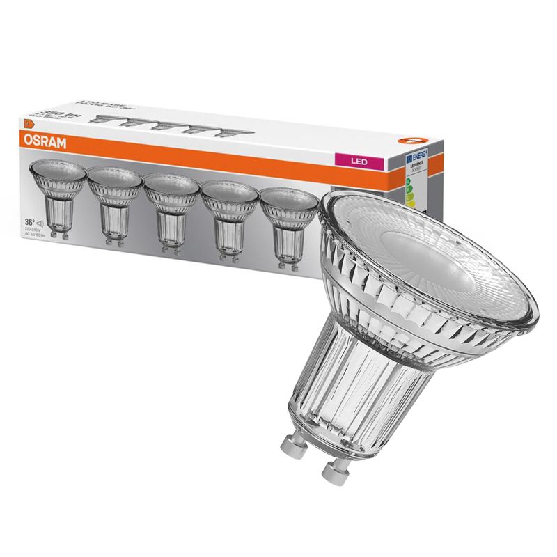 Żarówka LED Osram PAR16 Reflektor GU10 4.3W 350lm 4000K 36st 5 szt.