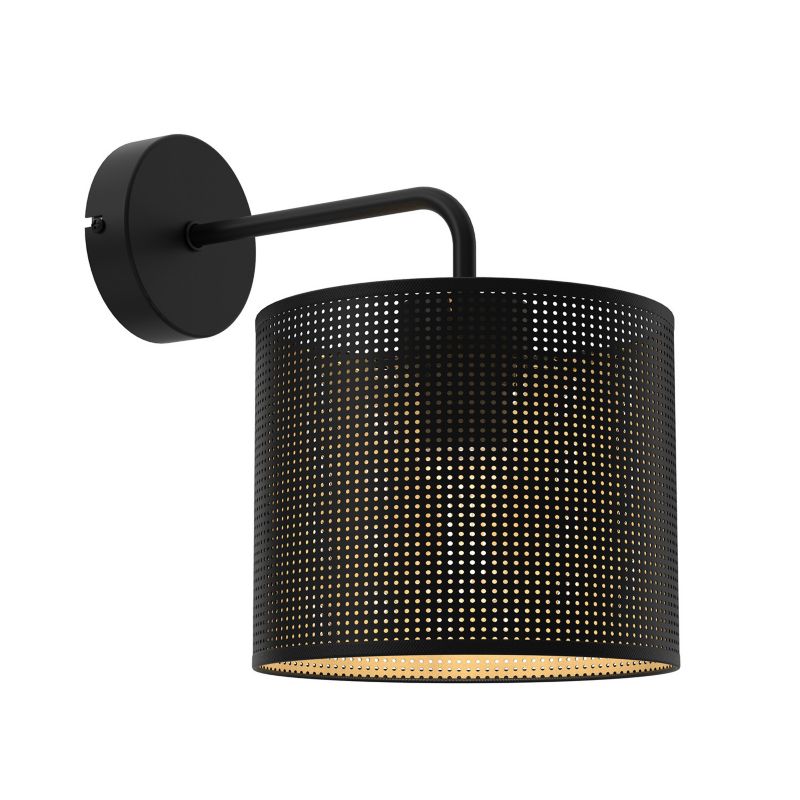 Kinkiet ścienny Luminex Loft Shade czarny mat-złoty 1 x E27 x 15W IP20 wym: 24 x 18 x 26 cm - 1 szt.