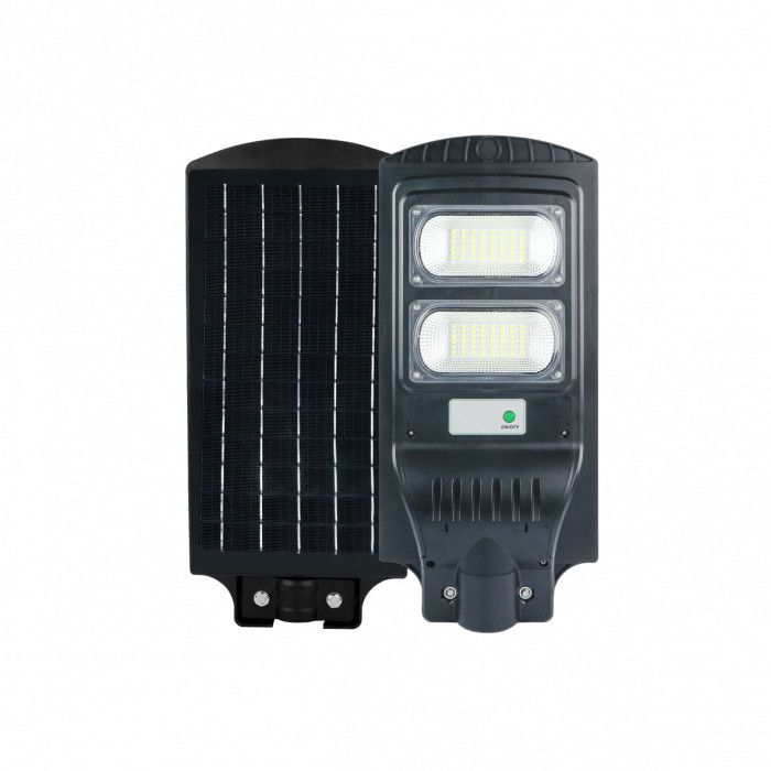 Lampa uliczna solarna Ecolight Solar Ulice czarna LED 60W 4000K 750lm z czujnikiem IP65 wym: 48 x 21,9 x 5,4 cm - 1 szt.