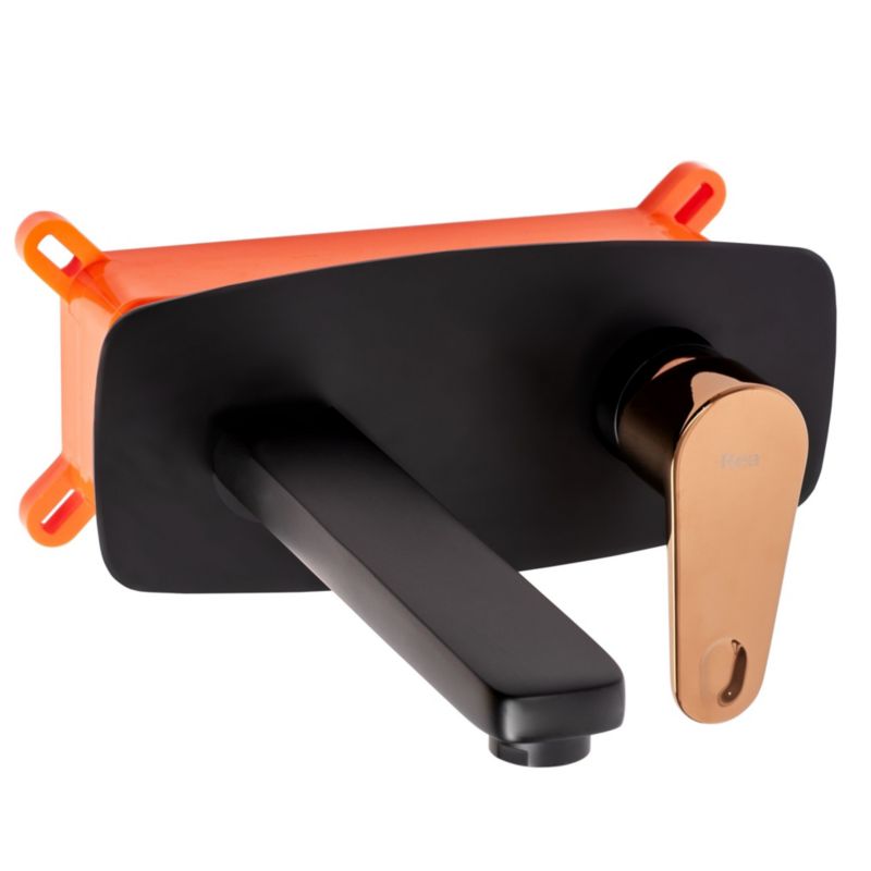 Bateria Umywalkowa Podtynkowa Rea Mild Czarny Różowe Złoto 20X22,5X10Cm + Box 1 Szt