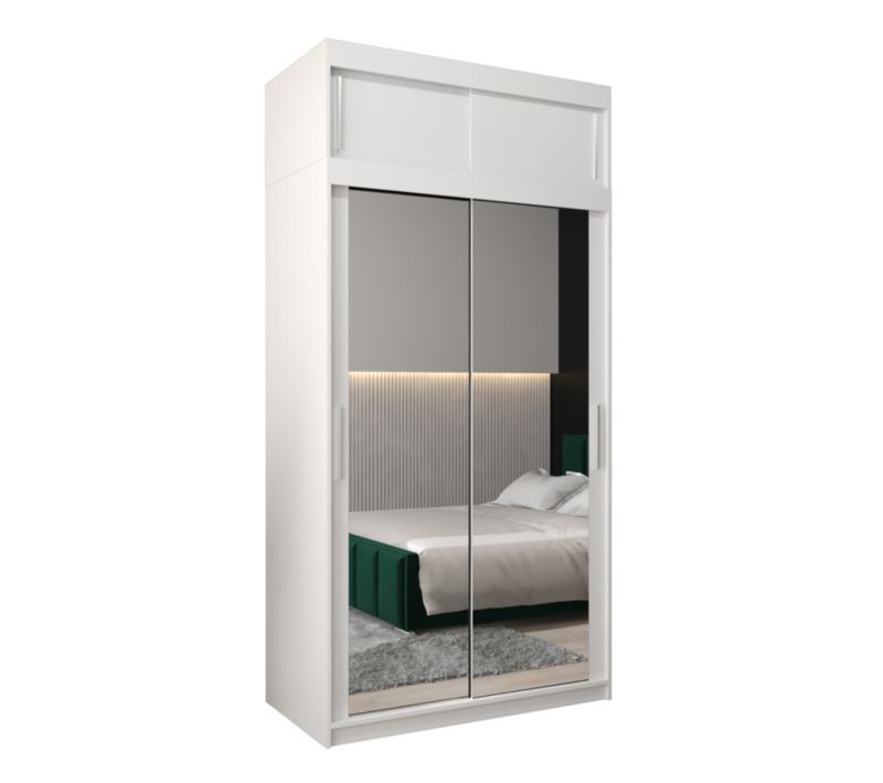 Szafa przesuwna Garderoba Abiks Tokyo 3 120 biały + biały z nadstawką 1 szt.