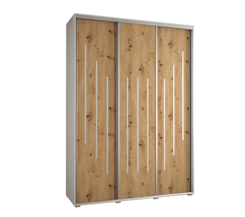 Szafa przesuwna Abiks DAVOS 8 wysoka szer.170cm gł.60cm biały/artisan/srebrny 1szt.