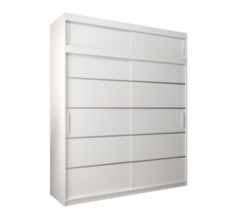 Szafa przesuwna Abiks Verona 1 200 biały + biały z nadstawką 1 szt.