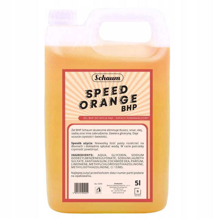 Żel BHP Bauhus zapach pomarańczowy 5l