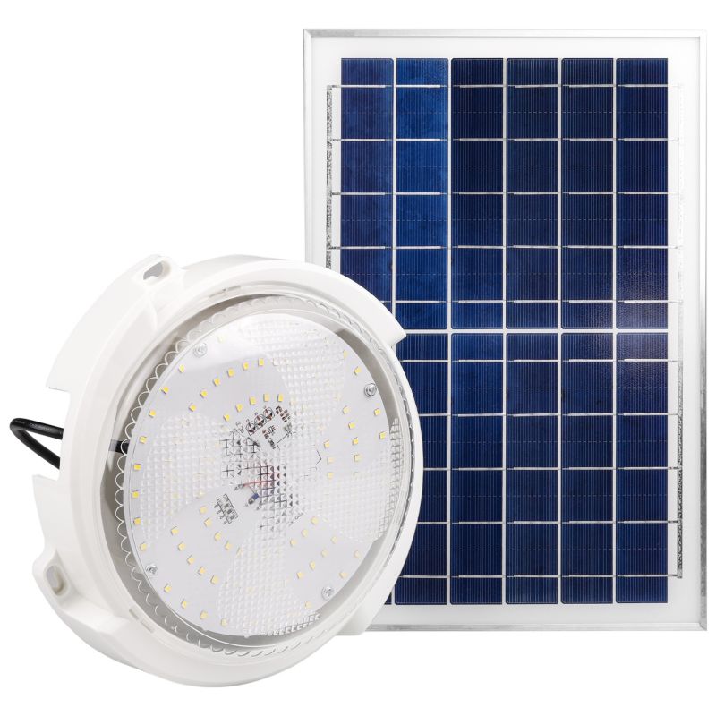 Plafon LED solarny MasterLED lampa neutralna biel 5000K 120W IP65 z pilotem biały 1 szt.