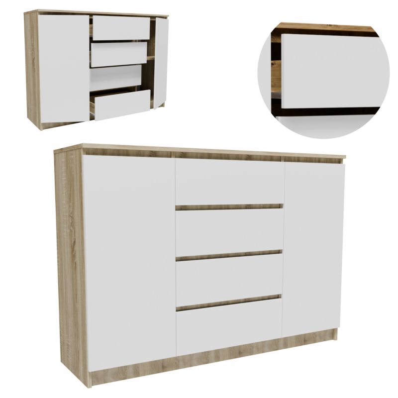 Komoda Matkam duża K1402D4SZSOB szafka dąb sonoma-biały 1 szt.