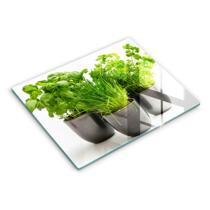 Szklana deska do krojenia Wallfluent 52x40 cm Doniczki z ziołami 1 szt.