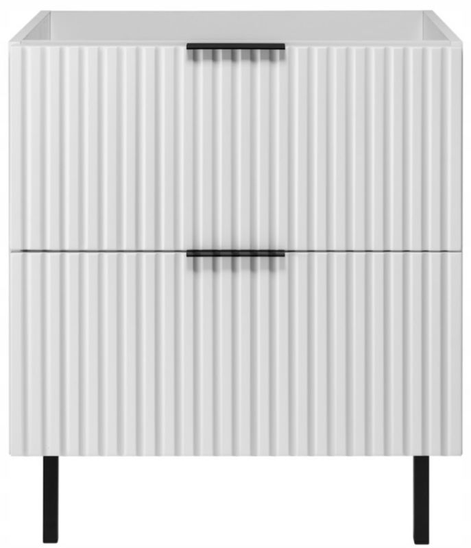 Szafka łazienkowa Furnidea 60 cm biała ryflowana z nóżkami FLOW 1 szt.