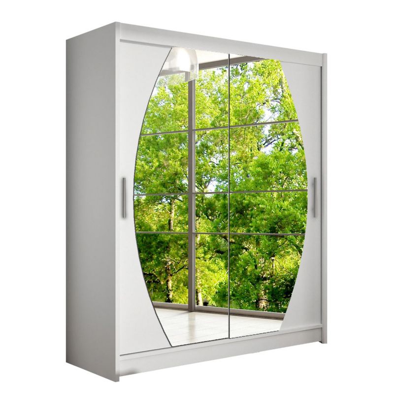 Szafa MIRJAN 24 z drzwiami przesuwnymi Presto VIII biały/lustro 1 szt.