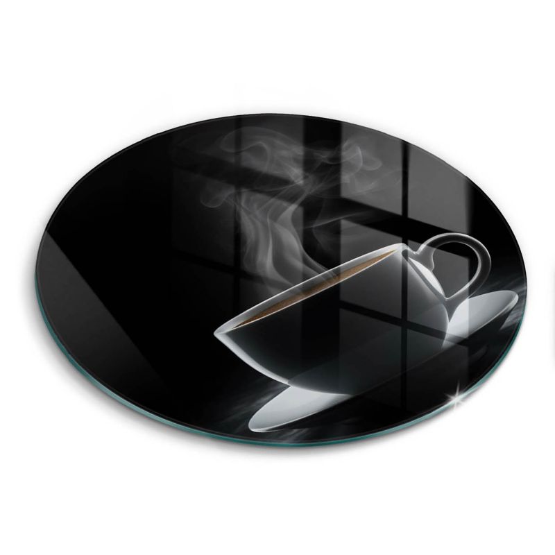 Okrągła szklana deska do krojenia Wallfluent fi40 cm Gorąca filiżanka kawy 1 szt.