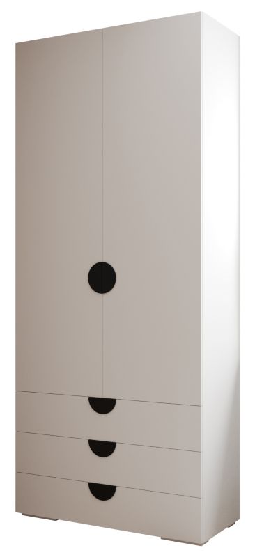 Szafa z szufladami wysoka Abiks INOVA 4 2D 3SZ biały+czarny 1 szt.