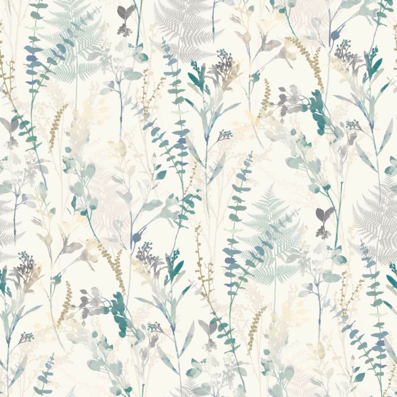 Tapeta GoodHome liście niebieska