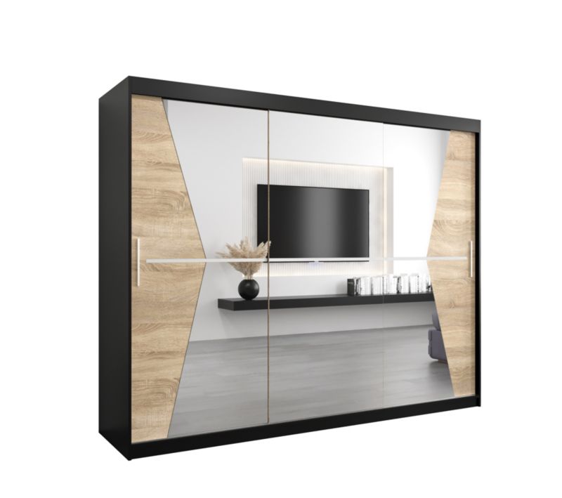 Szafa przesuwna Garderoba Abiks MAROKO 250 czarny/sonoma 1 szt.