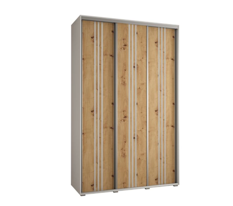 Szafa przesuwna Abiks DAVOS 6 wysoka szer.150cm gł.60cm biały/artisan/srebrny 1szt.