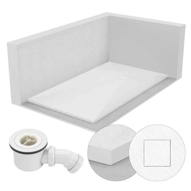 Brodzik prysznicowy SEVANTE STONE prostokątny 140x80 biały z syfonem 1 szt