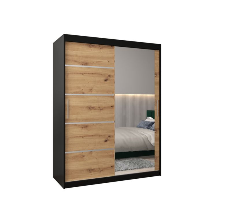 Szafa przesuwna Garderoba Abiks Verona 2 150 czarny + artisan 1 szt.