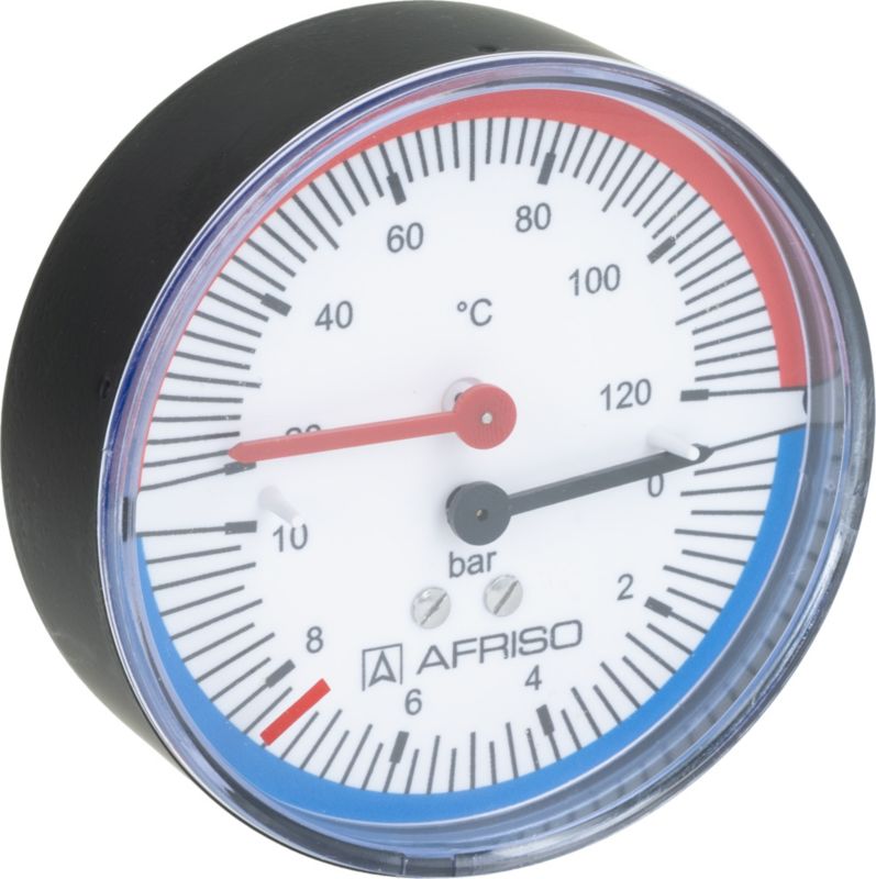 Termomanometr Afriso M 80 0-10 bar poziomy