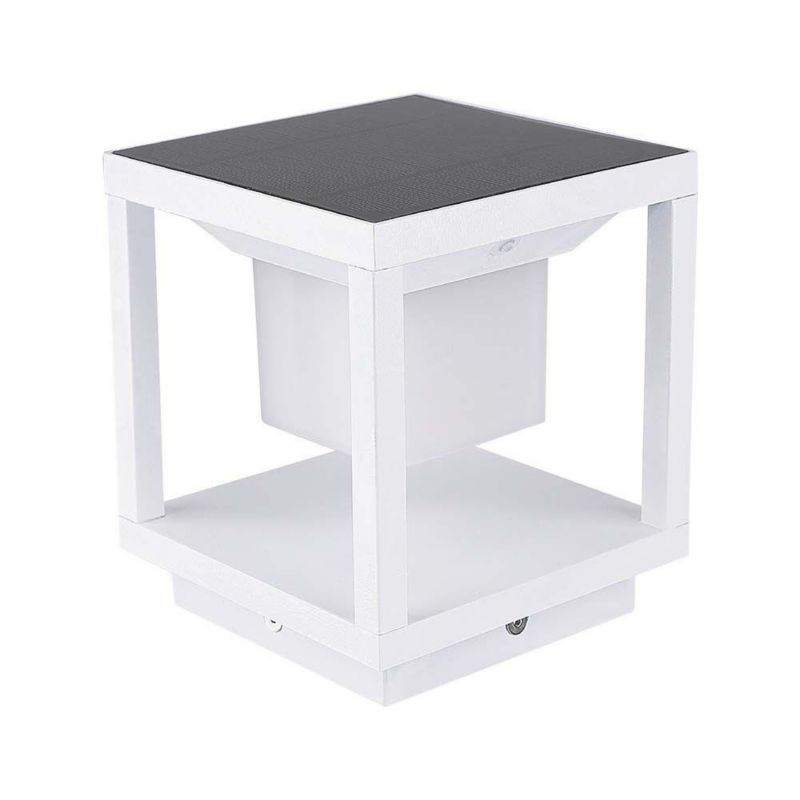 Lampa ogrodowa stojąca solarna V-TAC 11022 biała LED 2W 3000K 90lm czujnik IP65 wym: 16,3 x 14 x 14 cm - 1 szt.