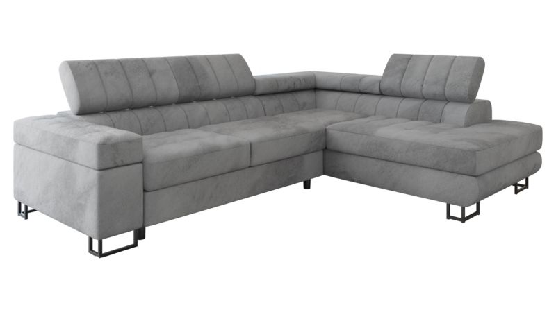 Narożnik z funkcją spania MIRJAN 24 Laris Premium prawy srebrny 1 szt.