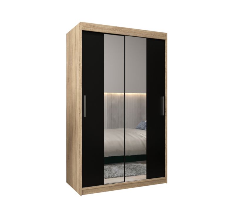 Szafa przesuwna Garderoba Abiks Tokyo 1 120 sonoma + czarny 1 szt.