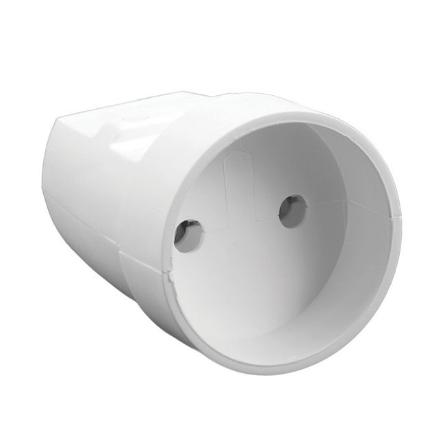 Gniazdo Elgotech 1 x 2P bez uziemienia 16 A białe