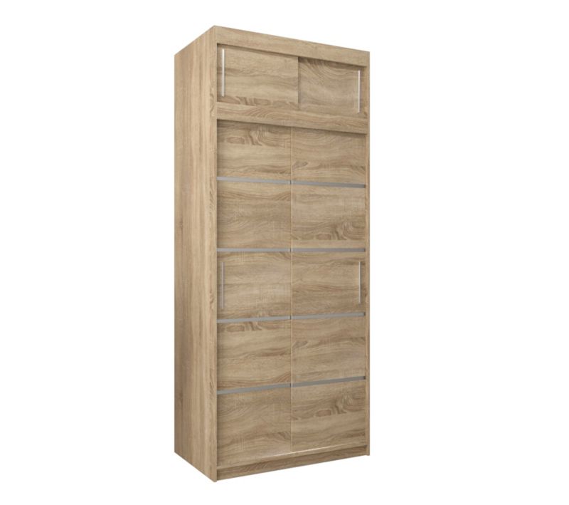 Szafa przesuwna Abiks Verona 1 100 sonoma + sonoma z nadstawką 1 szt.