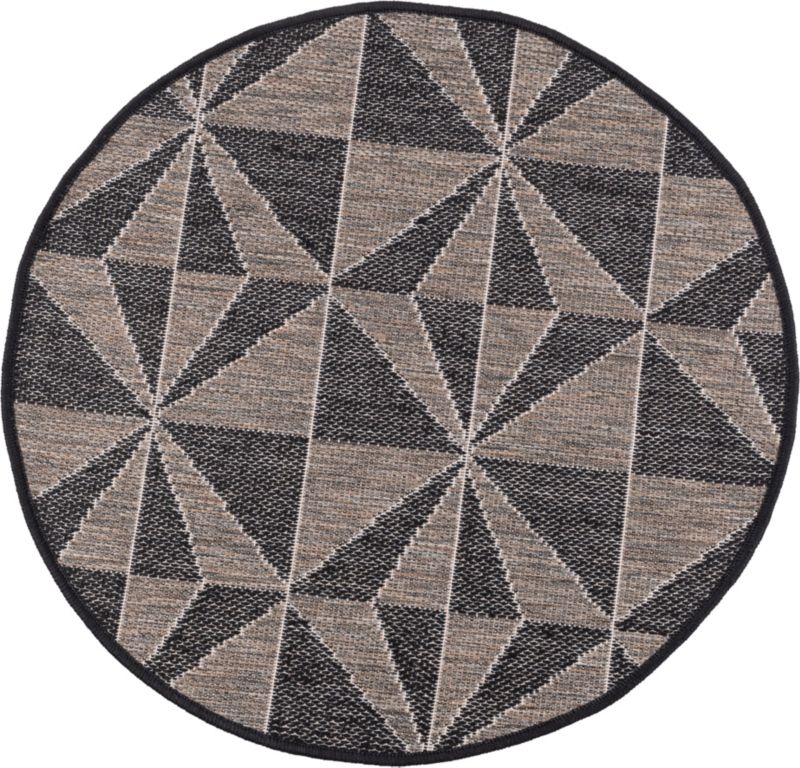 Dywan Multidecor Express In 80 cm koło geometria czarno-brązowy 1 szt.