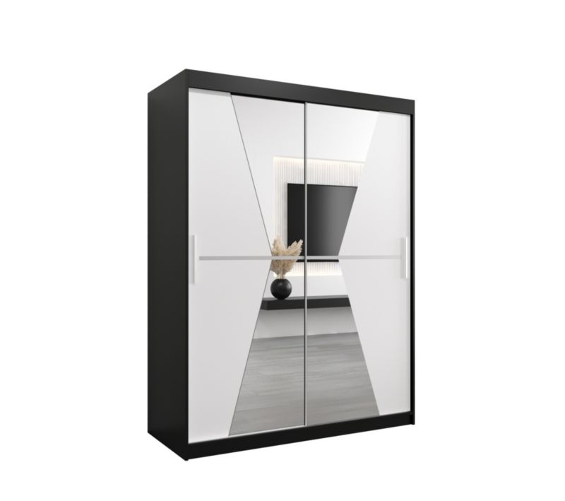 Szafa przesuwna Garderoba Abiks MAROKO 150 czarny/biały 1 szt.