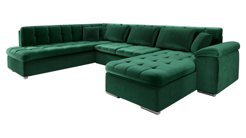 Narożnik z funkcją spania MIRJAN 24 Niko Bis Premium prawy butelkowa zieleń 1 szt.