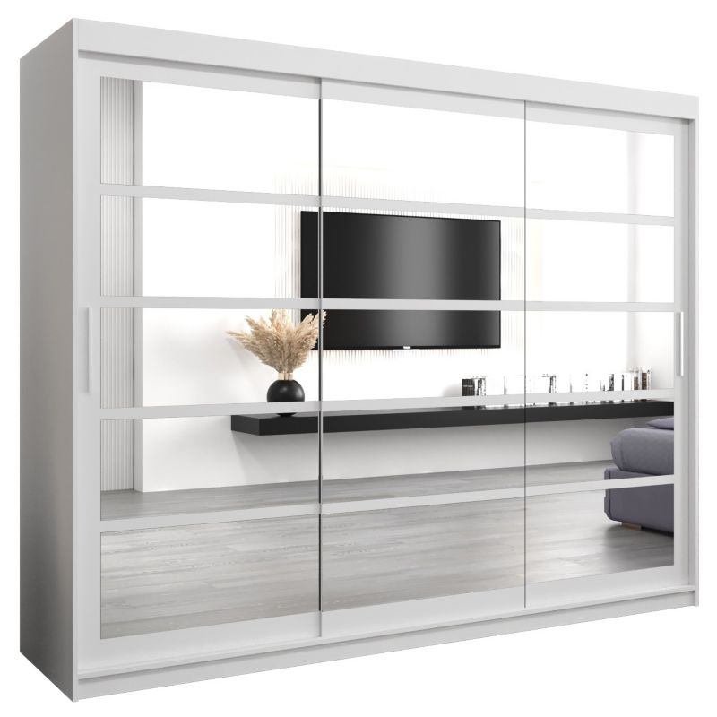 Szafa przesuwna Abiks ROMA 2 250 biały mat + biały mat 1 szt.