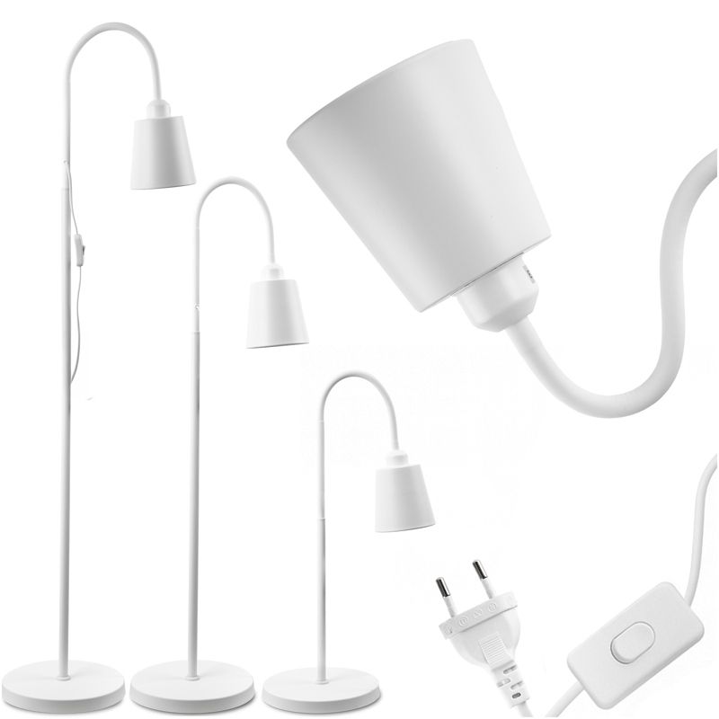 Lampa Stojąca Lumiled Podłogowa Stołowa LED E27 Biała z Regulacją Wysokości 1 szt.