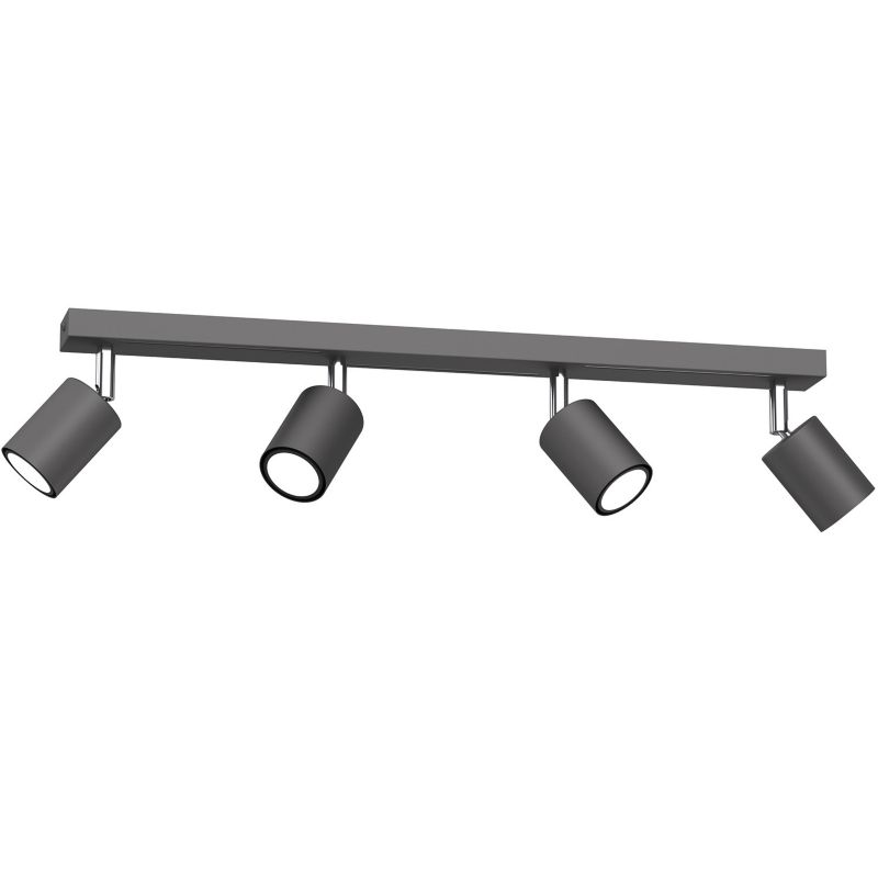 Lampa sufitowa Luminex Striper ciemny szaro-chromowana Listwa z lampami 4 x GU10 x 8W wym: 14,5 x 60 x 5,5 cm - 1 szt.