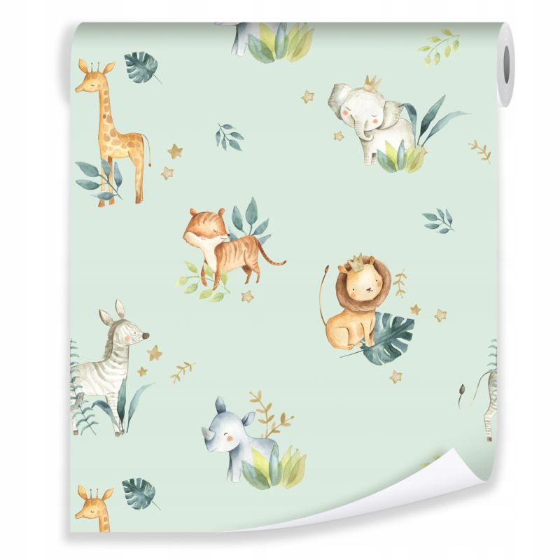 Tapeta Dziecięca Na Flizelinie Ścianę WALLARENA 10m x 50cm Ścienna Dla Dzieci Zielona 1 szt.