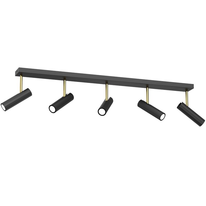 Lampa sufitowa Luminex Axion czarny mat-złoty połysk Listwa z lampami 5 x GU10 x 8W wym: 31 x 120 x 10 cm - 1 szt.