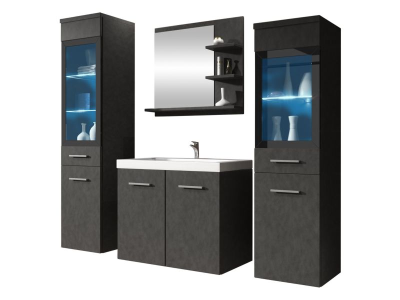 Meble łazienkowe MIRJAN 24 Madrit I z oświetleniem LED RGB matera 1 kpl.