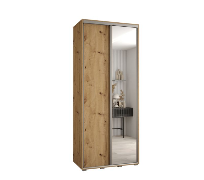 Szafa przesuwna Abiks DAVOS 3 wysoka szer.100cm gł.60cm artisan/artisan/srebrny 1szt.