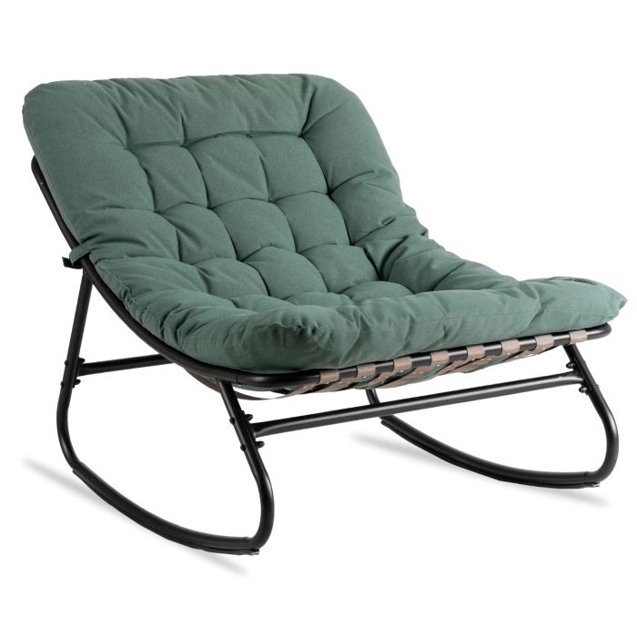 Fotel Bujany Mebel Elite AURORA Ogrodowy Bujak Wypoczynkowy Do Salonu Na Taras Zielony 1 szt