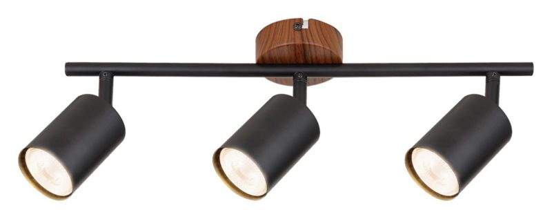 Oprawa sufitowa Rabalux Edmund dąb-czarny 3 x GU10 x 25W IP20 wym: 13 x 5,5 x 5,5 cm - 1 szt.