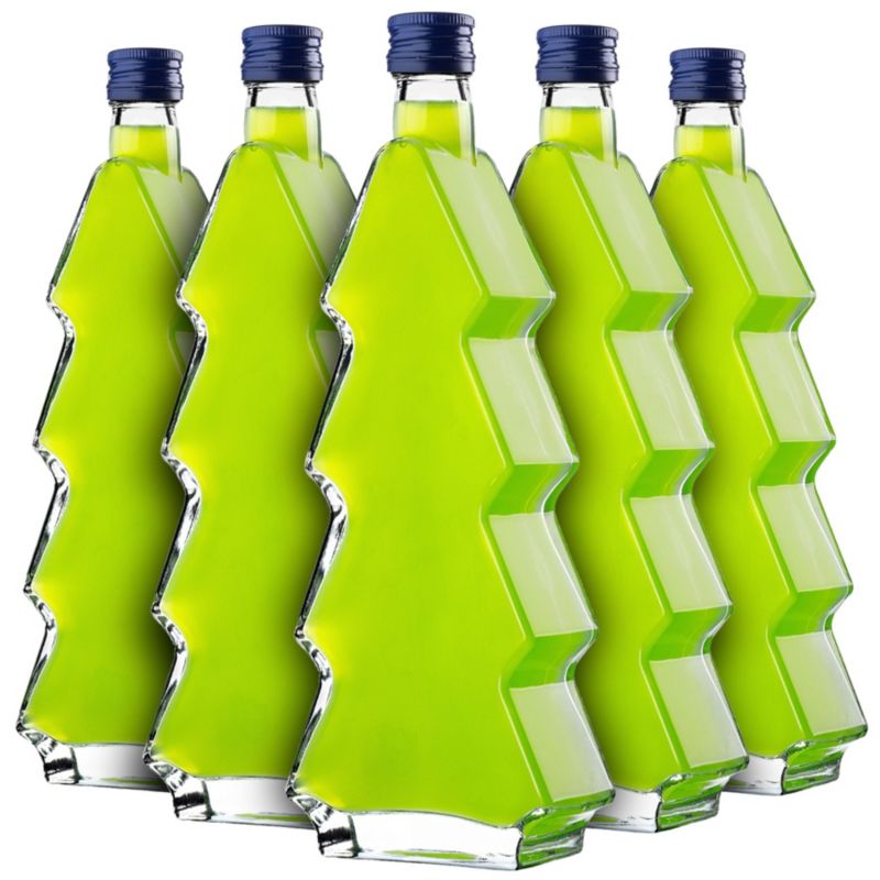 Butelka KADAX szklana choinka 500ml z granatową zakrętką 10 szt.