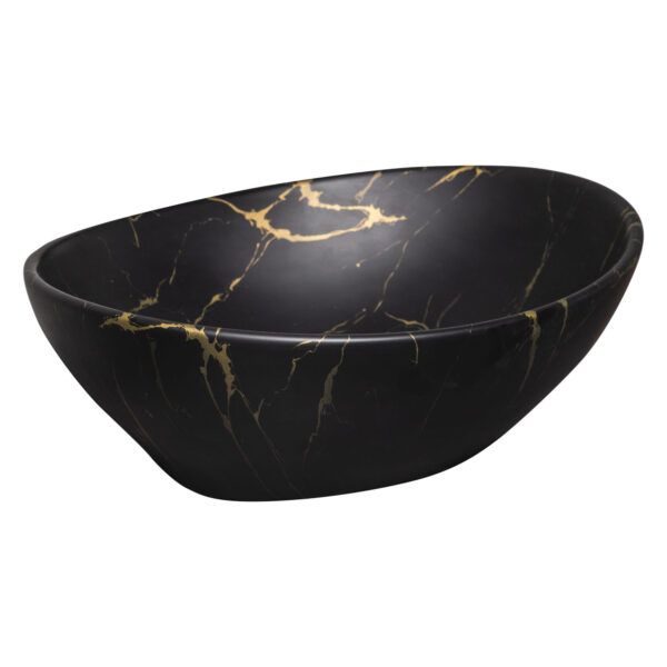 Umywalka nablatowa Kerra KR-707 MARBLE marmur czarno złoty 1 szt.