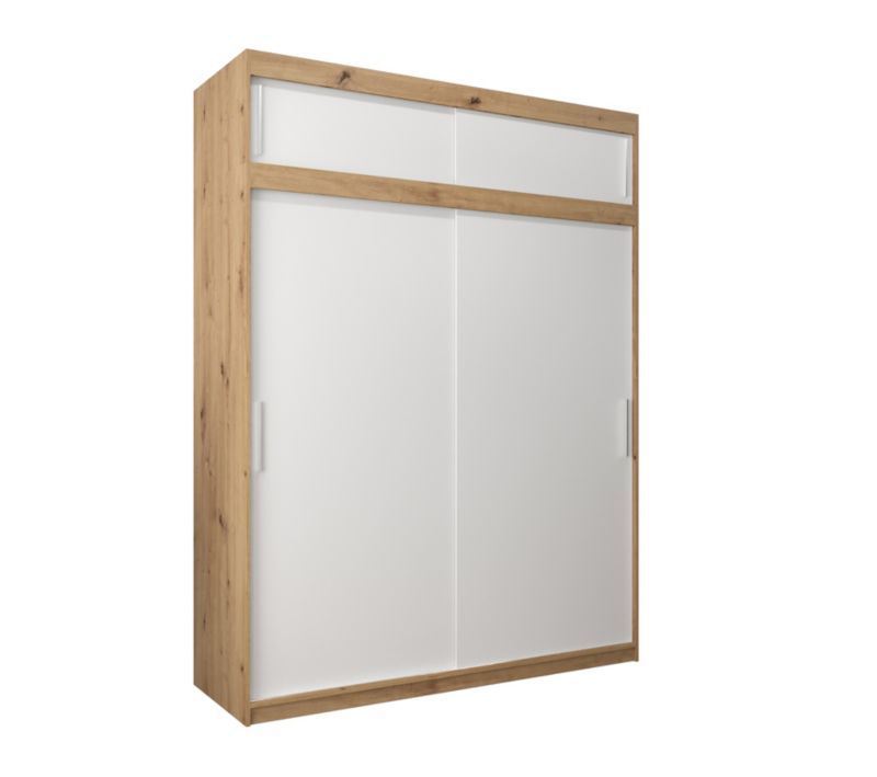 Szafa przesuwna Garderoba Abiks Tokyo 180 artisan + biały z nadstawką 1 szt.