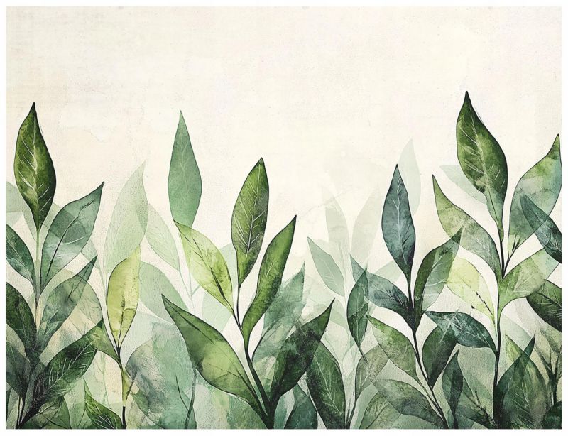 Fototapeta Na Flizelinie WALLARENA 250x175 cm Tapeta Do Salonu Sypialni Liście Zielone Natura 1 szt.