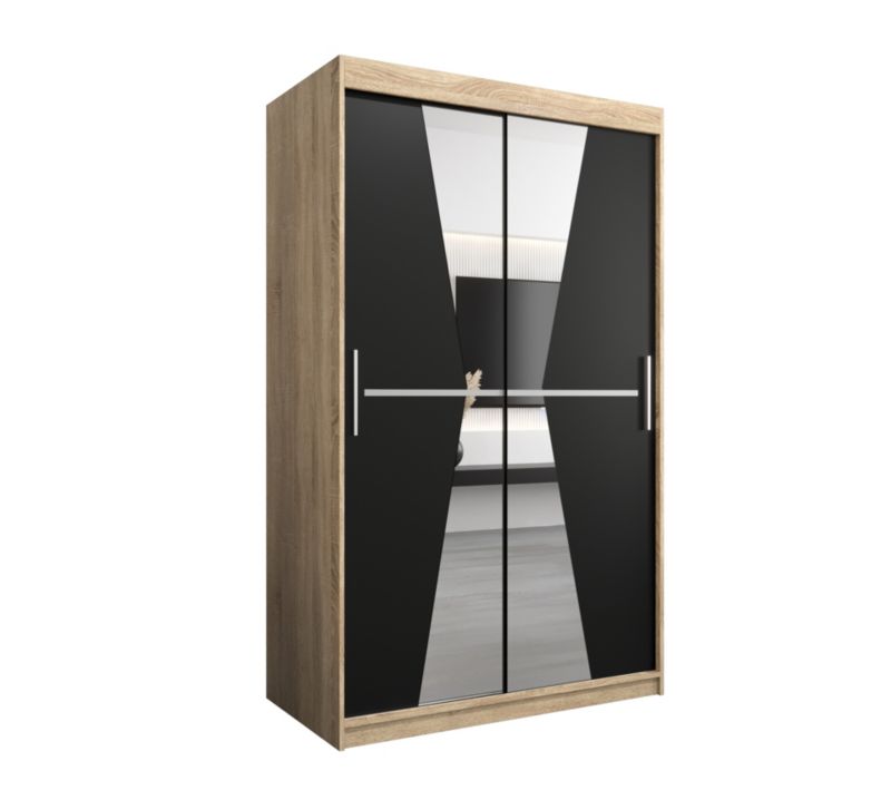 Szafa przesuwna Garderoba Abiks MAROKO 120 sonoma/czarny 1 szt.