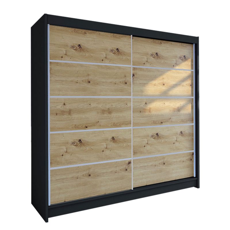 Szafa MIRJAN 24 z drzwiami przesuwnymi Talin IV czarny/dąb artisan 1 szt.