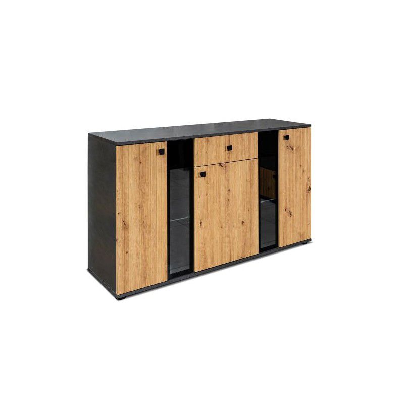 Komoda Bonni trzydrzwiowa z lamelami Salsa Lamele AR/MAT20 Dąb Artisan/Matera 1 szt.