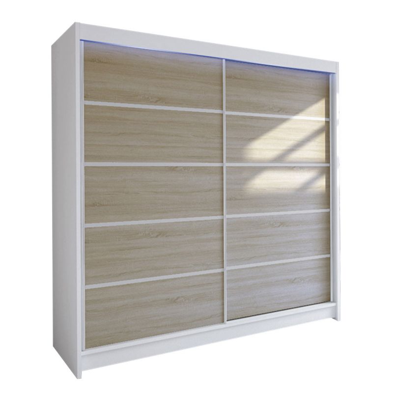 Szafa MIRJAN 24 z drzwiami przesuwnymi Talin IV z oświetleniem RGB biały/dąb sonoma 1 szt.