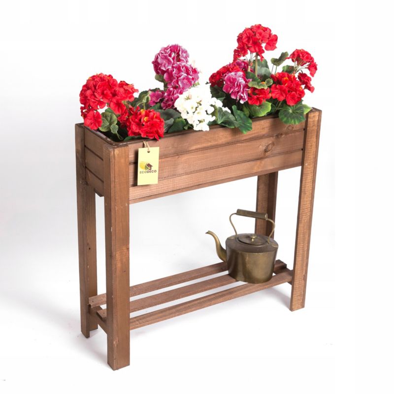 Kwietnik drewniany Eco Deco 61 cm wysokość drewno świerkowe impregnowany z wkładem plastikowym polska produkcja 1 szt.