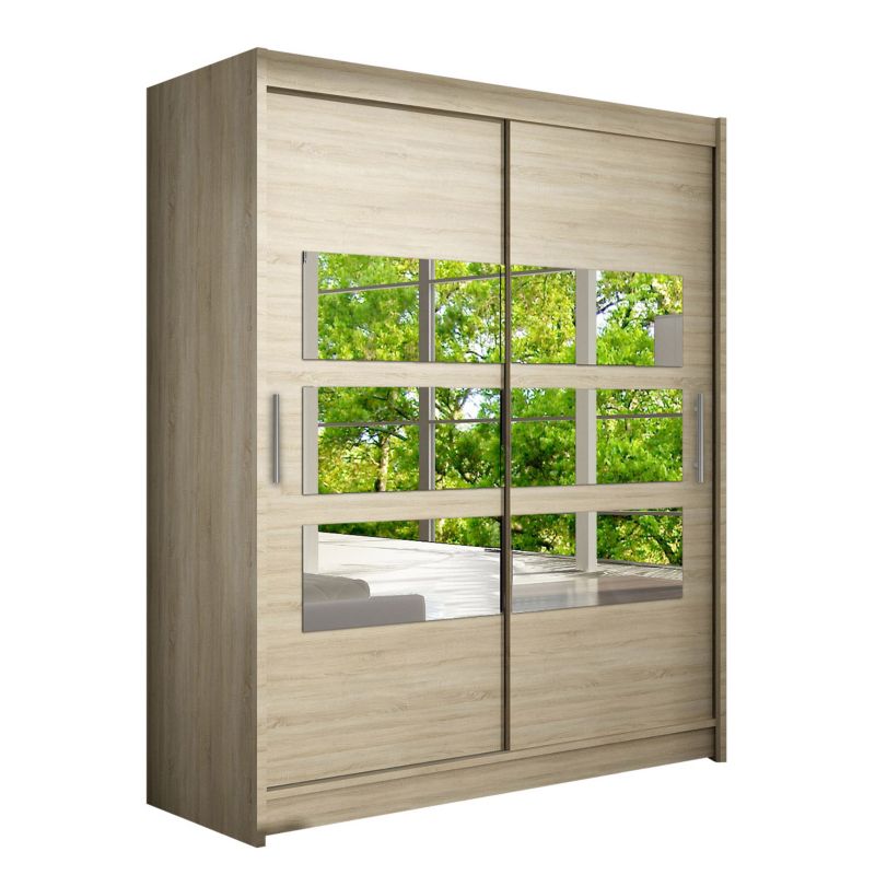 Szafa MIRJAN 24 z drzwiami przesuwnymi Presto VII dąb sonoma/lustro 1 szt.